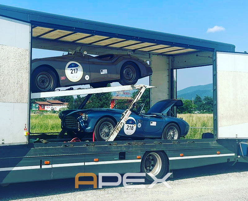 2 cars on their way to Mille Miglia delivery